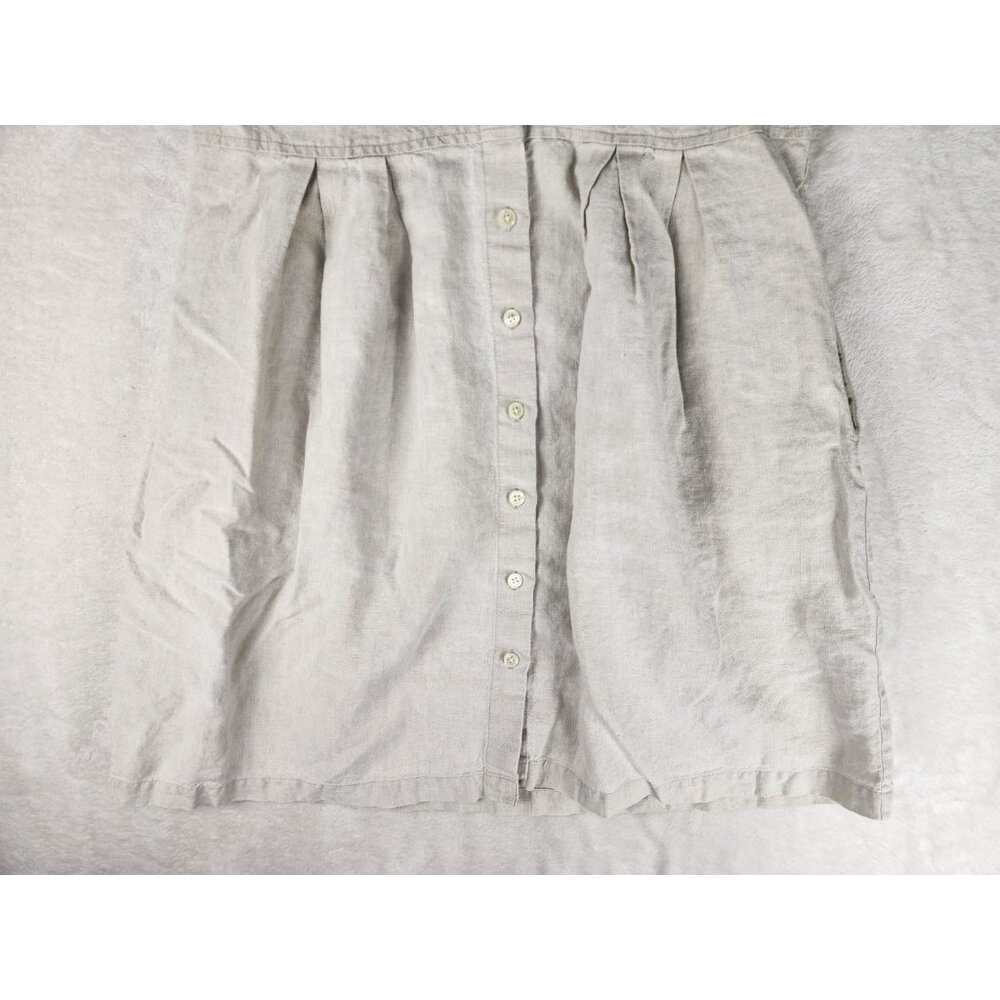 Eddie Bauer Linen Jumper Dress Size Medium Beige Vintage Prairie Cottagecore‎ - Picture 3 of 12